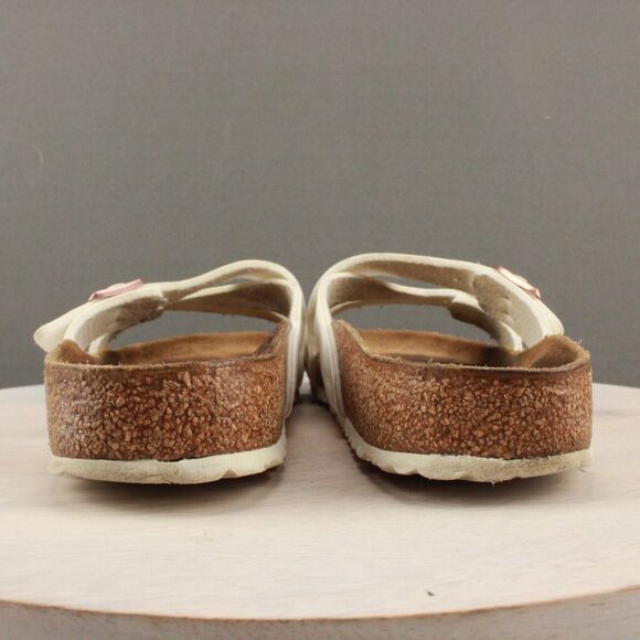 Birkenstock Yao Sandals Womans 40 (US 9) White Leather Strappy Slide Birko-Flor - Picture 7 of 11